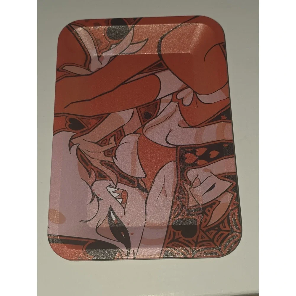 Angel Dust Small Metal Rolling Tray 7x5 Hazbin Hotel Utility Tin Valet Tray‎ NEW